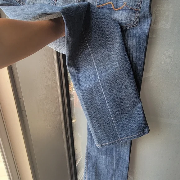 7 For All Mankind Bootcut Womens 28 Rise 8" Denim Flare Stretch Blue Stretchy - Picture 8 of 12